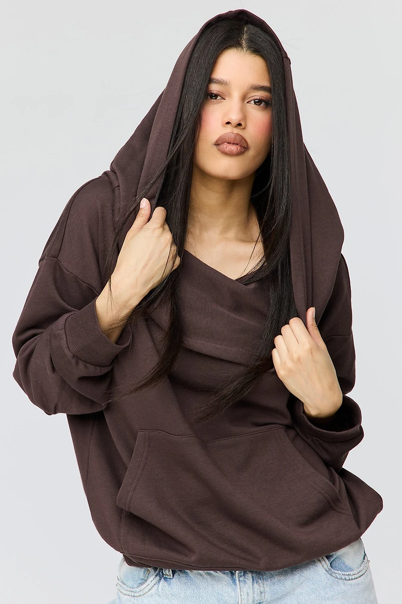 French Terry Multiway Off-Shoulder Hoodie