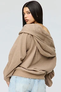 French Terry Multiway Off-Shoulder Hoodie