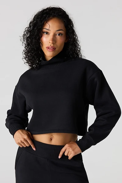 Premium Fleece Mock Neck Sweatshirt