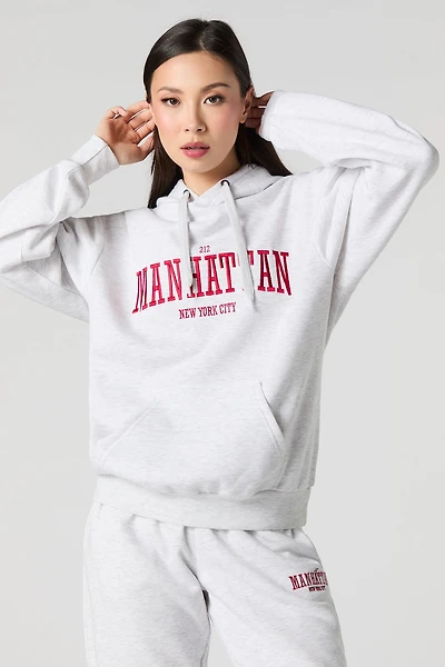 Destination Embroidered Oversized Fleece Hoodie