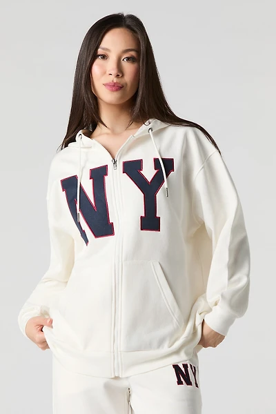 Destination Embroidered Zip-Up Fleece Hoodie