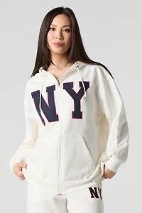 Destination Embroidered Zip-Up Fleece Hoodie