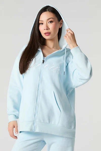 Destination Embroidered Zip-Up Fleece Hoodie