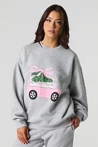Christmas Tree Graphic Fleece Sweatshirt