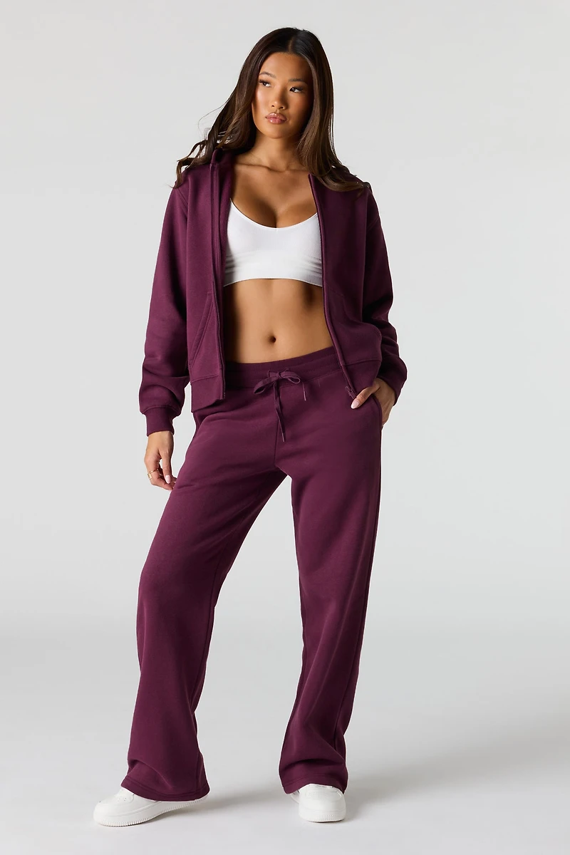 Pantalon d'entraînement à jambe droite en tissu bouclé de luxe