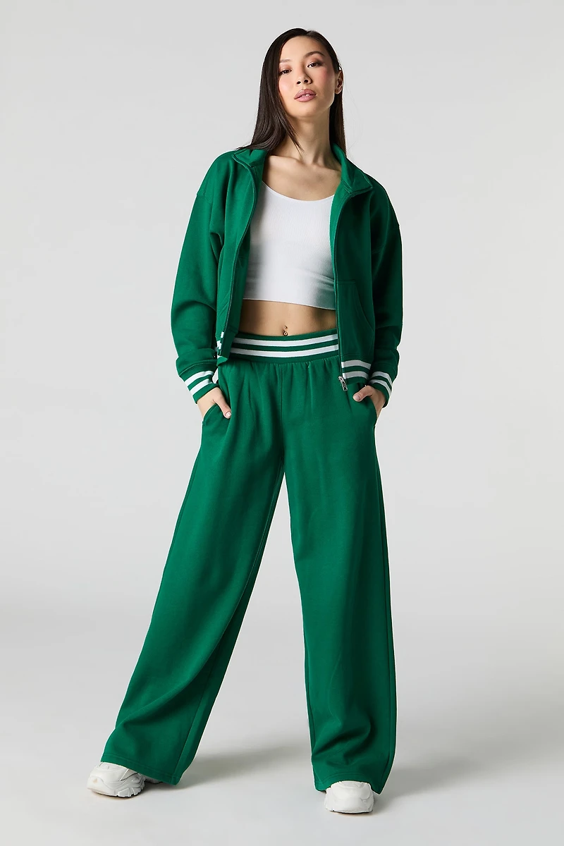 Active Striped Waist Fleece Sweatpant