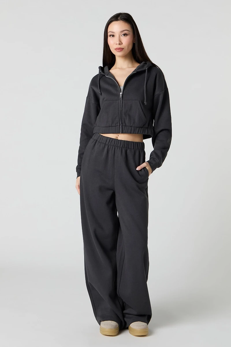 Fleece Wide Leg Sweatpant