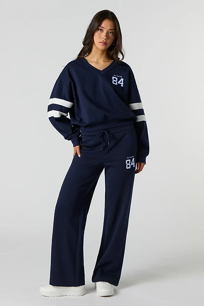 Pantalon d'entraînement en molleton avec motif brodé NYC sergé