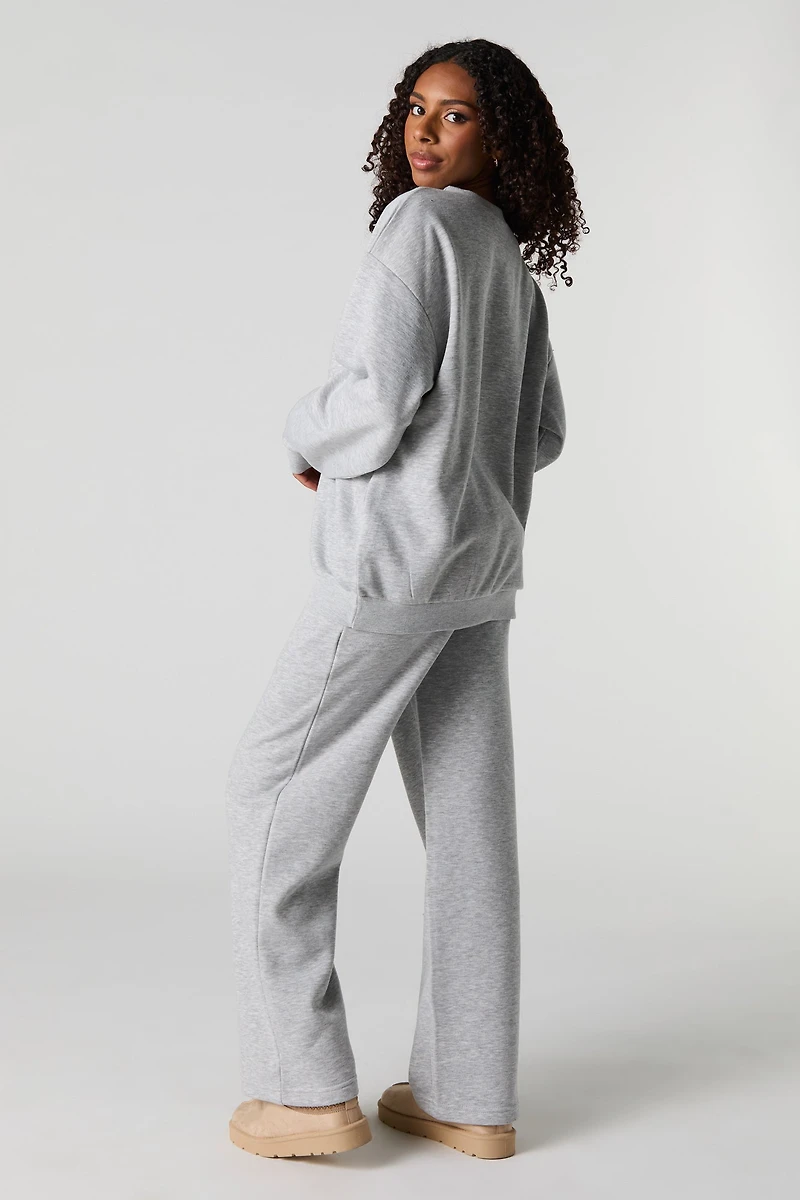 Pantalon d'entraînement à jambe large en molleton