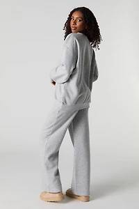 Pantalon d'entraînement à jambe large en molleton