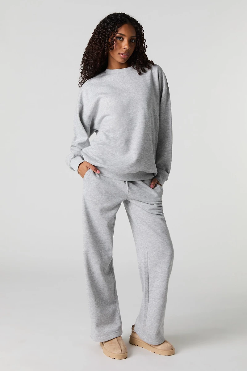 Pantalon d'entraînement à jambe large en molleton