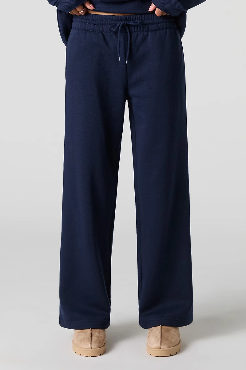 Pantalon d'entraînement à jambe large en molleton