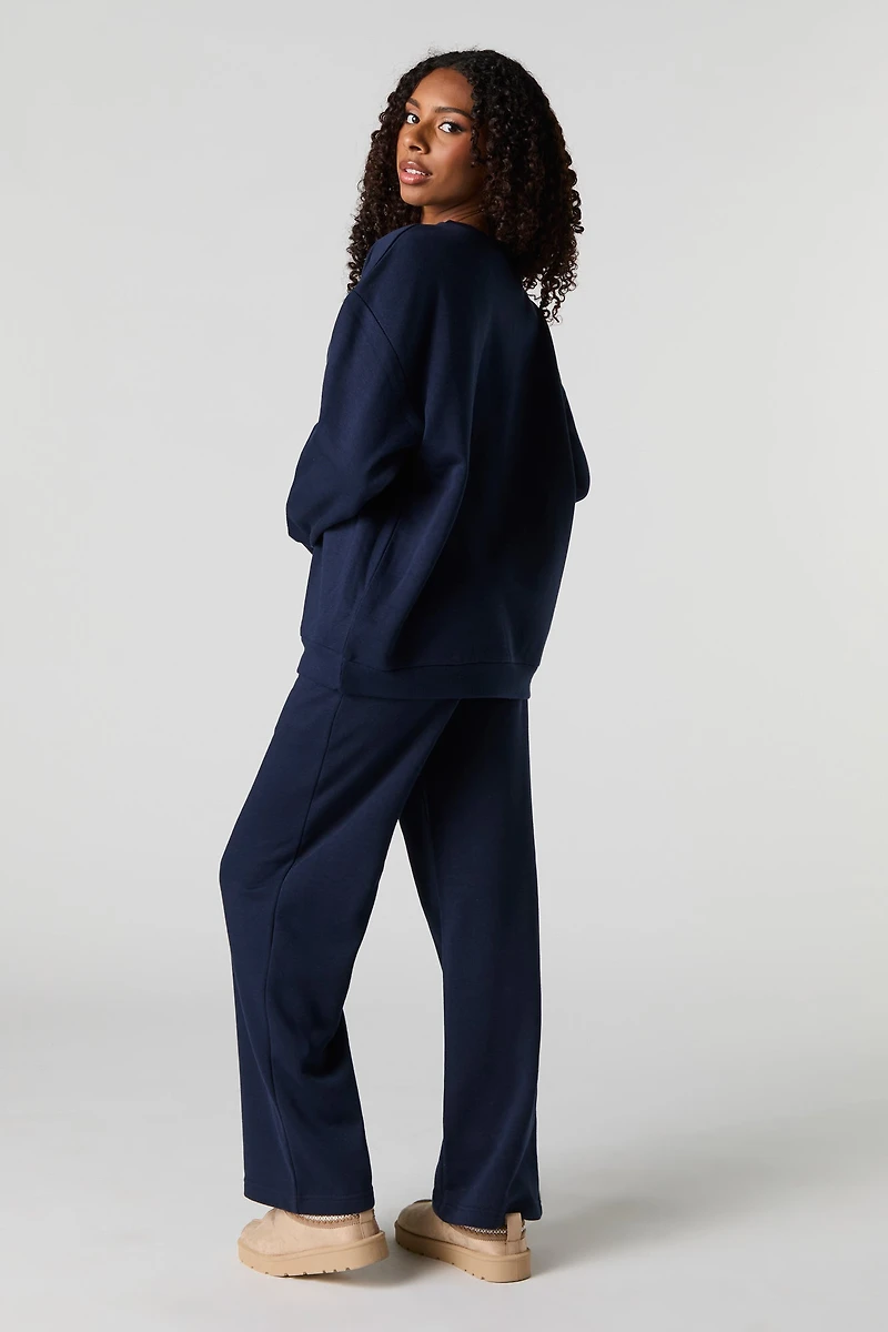 Pantalon d'entraînement à jambe large en molleton