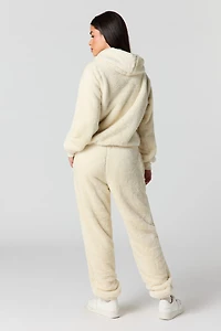 Faux Fur Embroidered Jogger