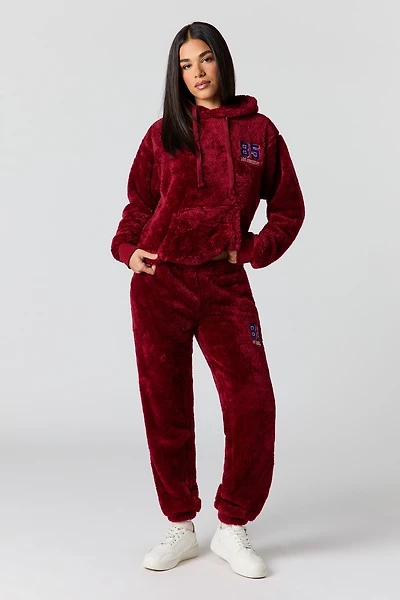 Faux Fur Embroidered Jogger