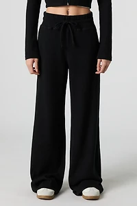 Pantalon côtelé en molleton à jambe large