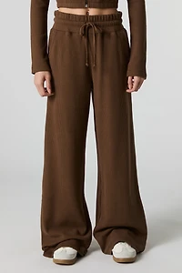 Pantalon côtelé en molleton à jambe large