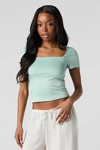 Contour Square Neck Short Sleeve Top