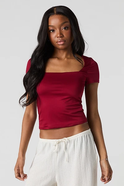 Contour Square Neck Short Sleeve Top