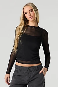 Mesh Long Sleeve Top