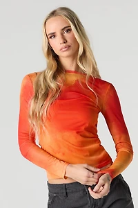Mesh Long Sleeve Top