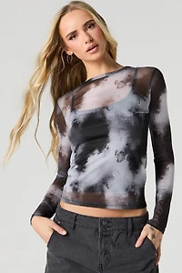 Haut en filet à manches longues