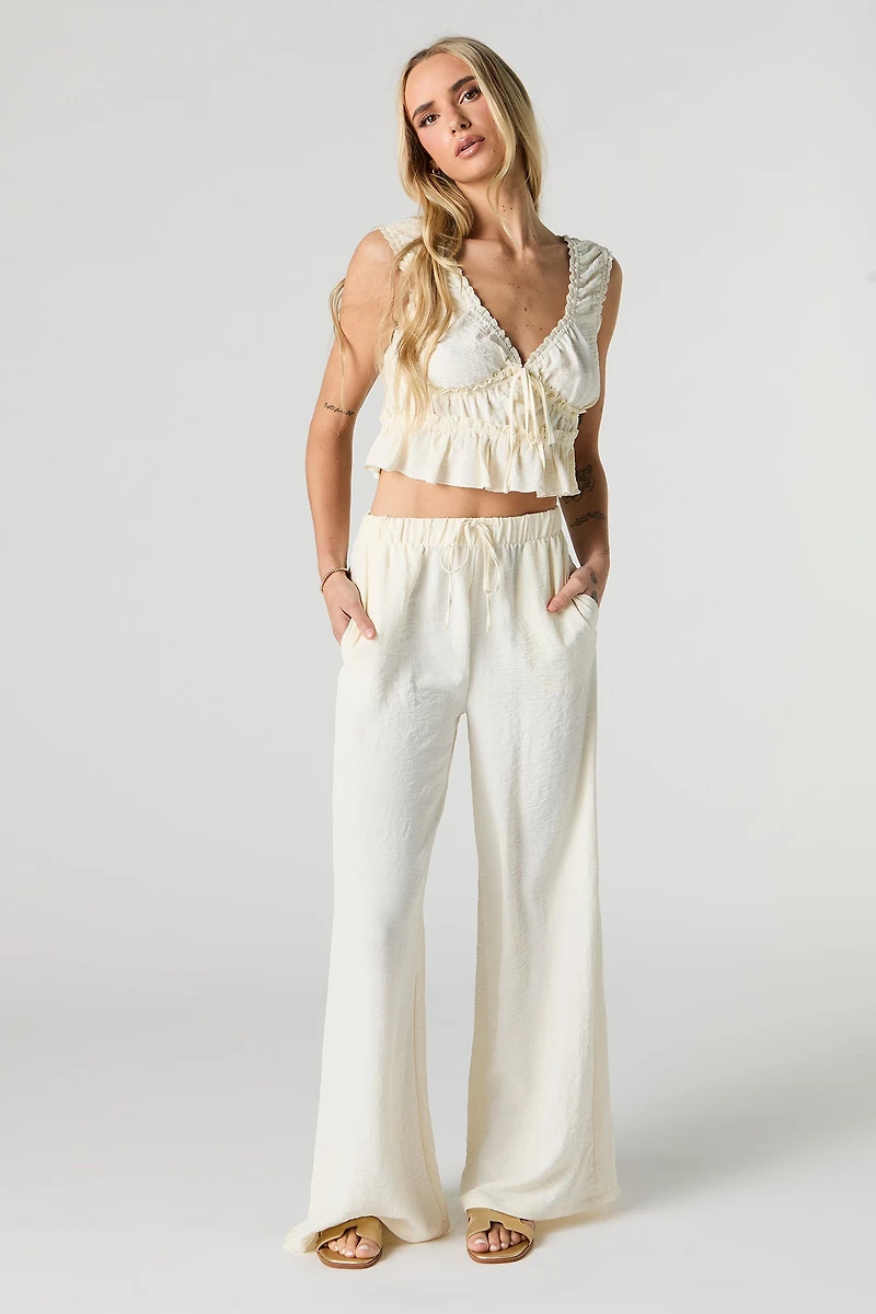 Pantalon fluide à taille coulissante