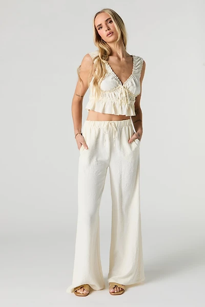 Pantalon fluide à taille coulissante