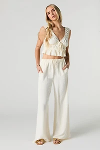 Pantalon fluide à taille coulissante