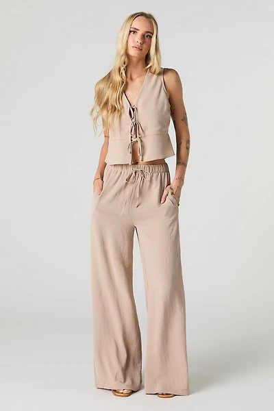 Pantalon fluide à taille coulissante