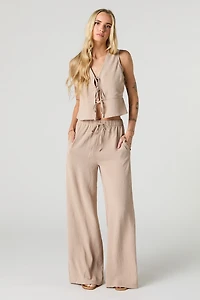 Pantalon fluide à taille coulissante