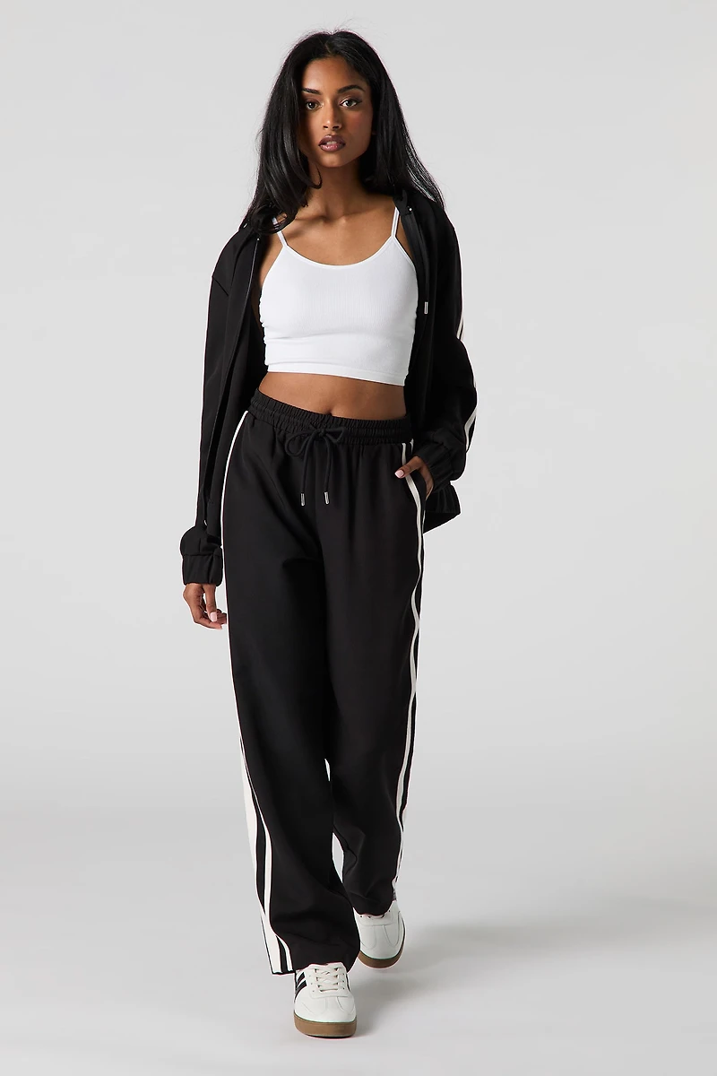 Pantalon Active avec rayures latérales et taille coulissante