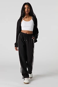 Pantalon Active avec rayures latérales et taille coulissante