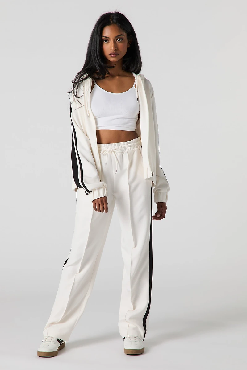 Pantalon Active plissé avec rayures latérales et taille coulissante