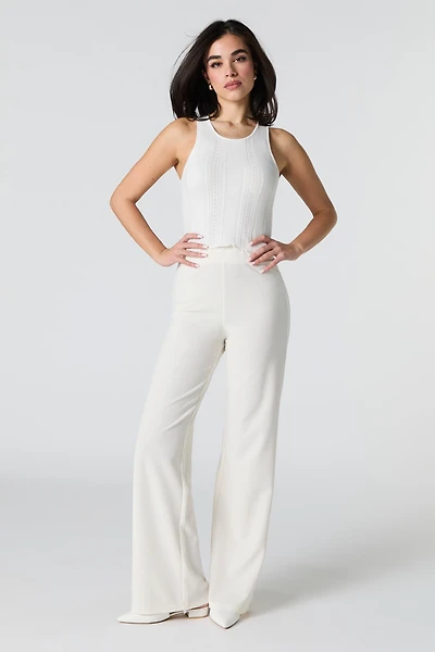 Pantalon habillé en crêpe
