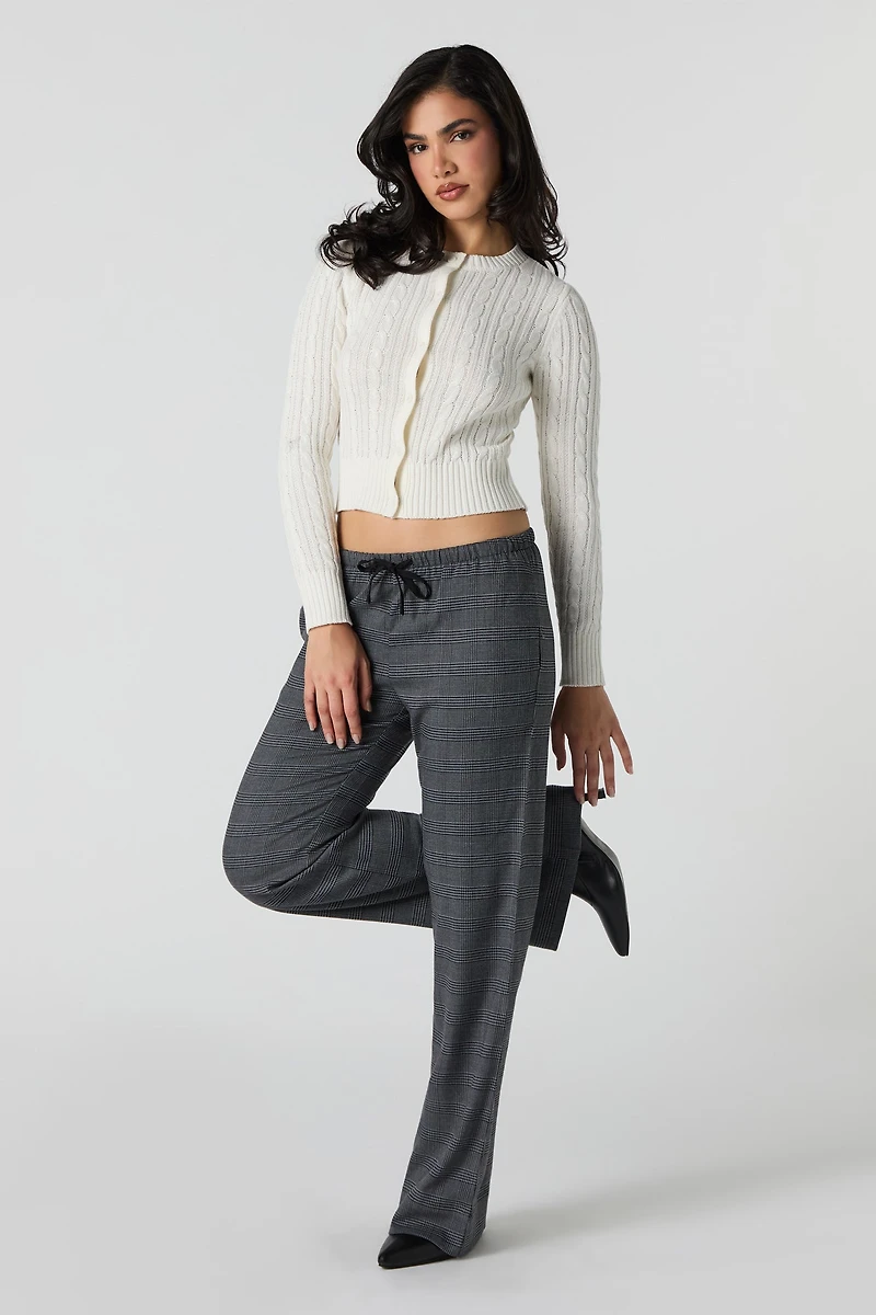 Pantalon habillé évasé à taille coulissante