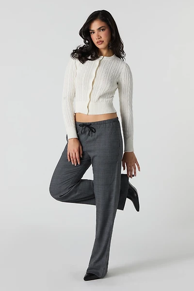 Pantalon habillé évasé à taille coulissante