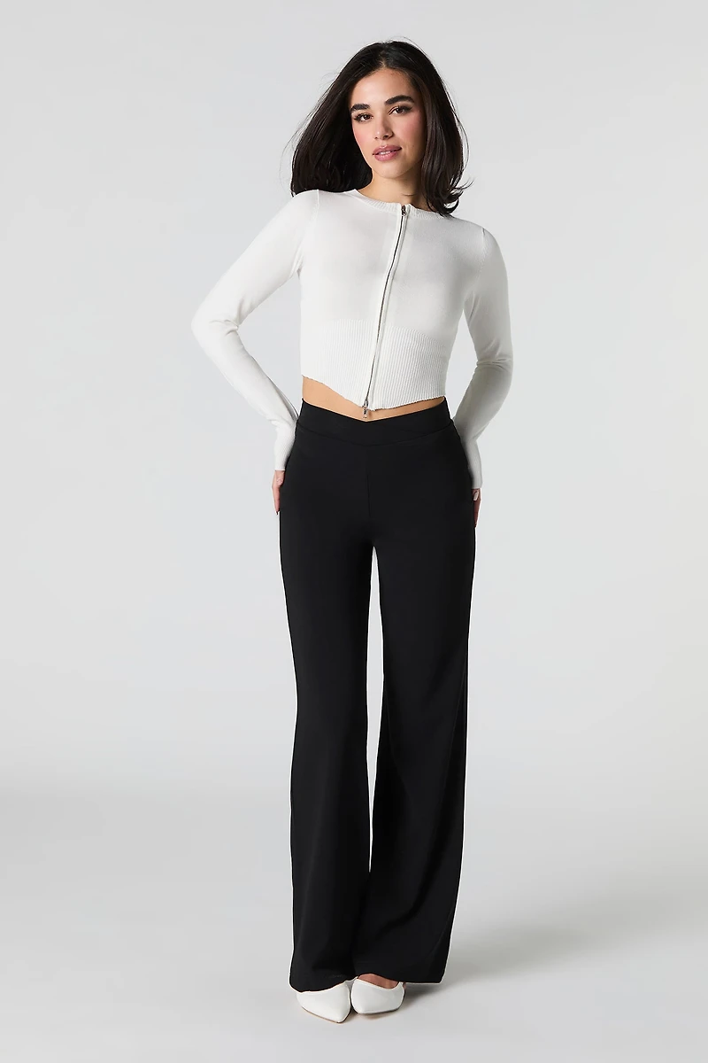 Crepe Foldover Waist Pant