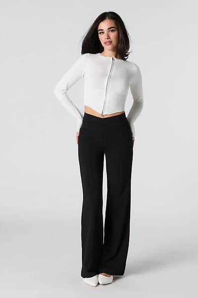 Crepe Foldover Waist Pant