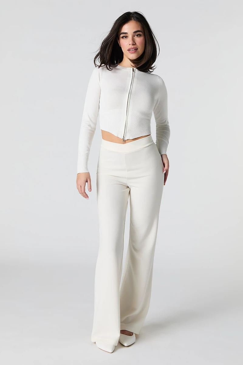 Crepe Foldover Waist Pant