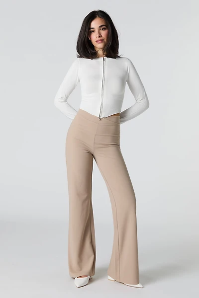 Crepe Foldover Waist Pant