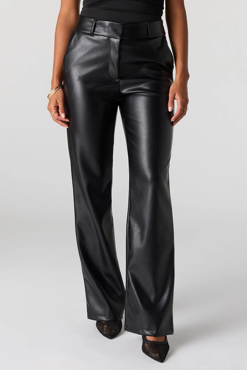 Faux Leather Straight Pant
