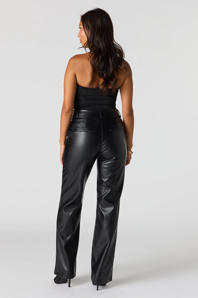 Faux Leather Straight Pant