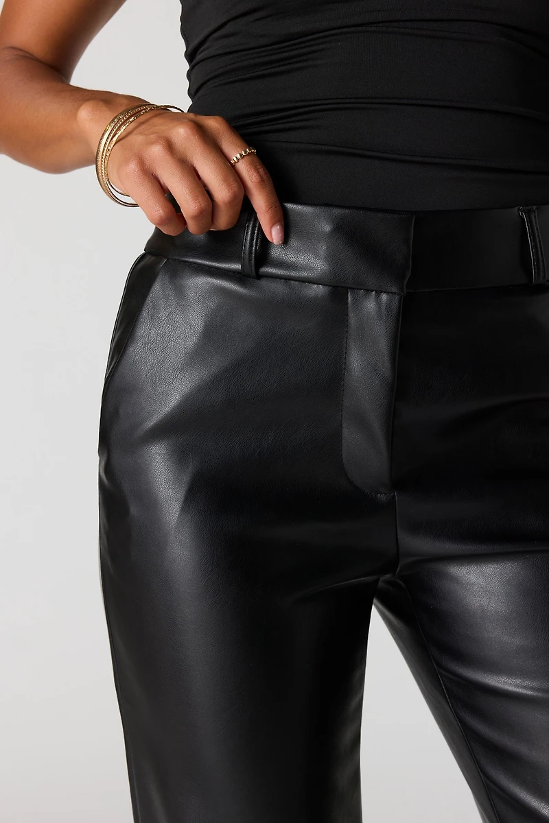 Faux Leather Straight Pant