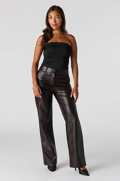 Faux Leather Straight Pant