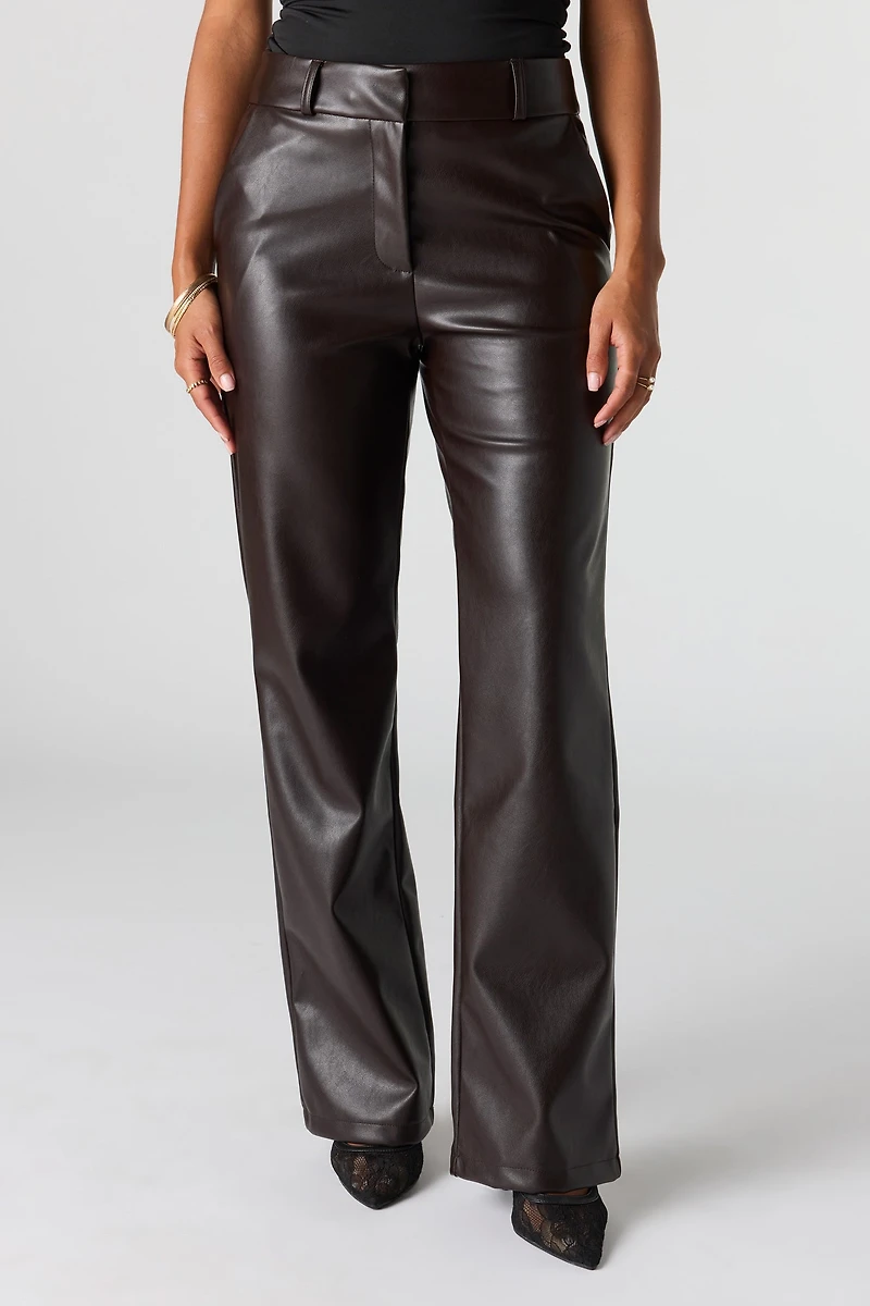 Faux Leather Straight Pant