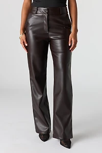 Faux Leather Straight Pant