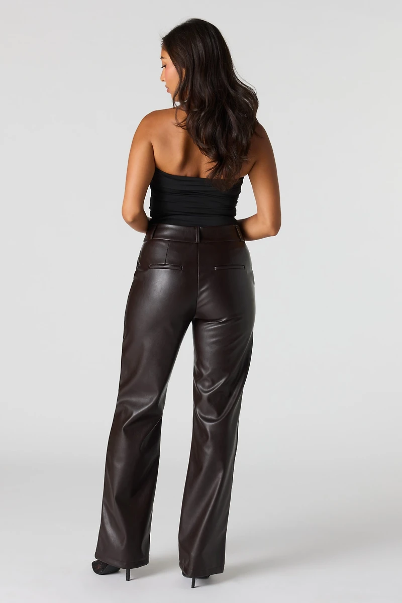 Faux Leather Straight Pant