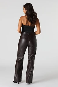 Faux Leather Straight Pant