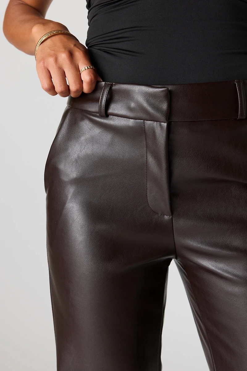 Faux Leather Straight Pant